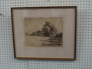 Herbert Williams, an etching "Old Bexhill" 8" x 10"
