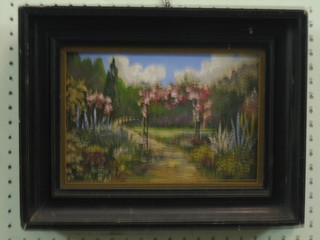 Impressionist oil on board, still life study "Garden" 7" x 10"