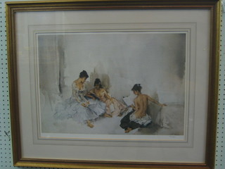 Sir William Russell Flint, limited edition print "Act One, Scene Two" with blind proof stamp 15" x 22"