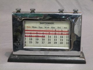 A perpetual calendar contained in a chromium plated frame