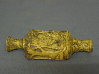 A carved ivory vase 4 1/2"