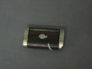 A 19th Century hardwood and silver mounted snuff box