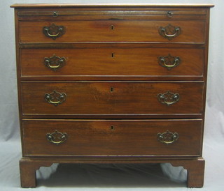 A handsome Georgian mahogany chest with brushing slide above 4 long graduated drawers, raised on bracket feet 34"