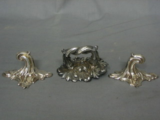 3 various silver plated entree dish handles