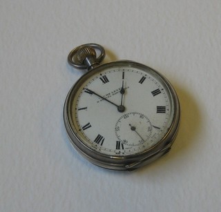 A  silver open faced pocket watch by H Samuels with Acme lever (over wound)