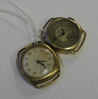 2 gentleman's gold cased wristwatches (f)