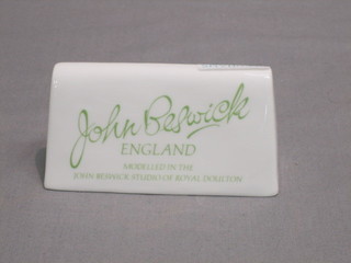 A Beswick sign marked John Beswick England, modelled in John Beswick Studios Royal Doulton 4"