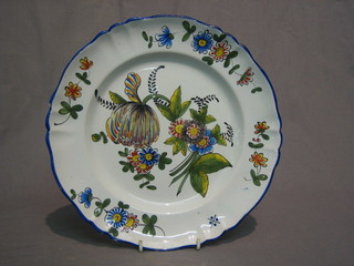 A modern Delft plate with floral decoration, the reverse marked K and G 10"