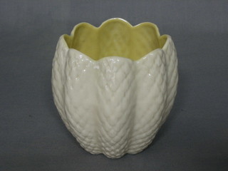 A Belleek vase, the base with green mark 4"