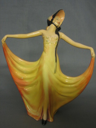 A 1930's Wade figure of a standing bonnetted lady the base marked Wade Pavlova 9 1/2"