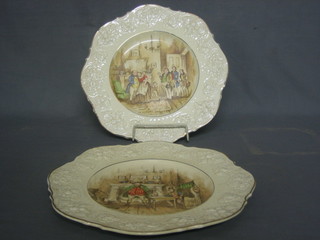 6 Crown Ducal pottery plates decorated scenes form the Pickwick Papers, some damaged