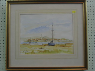 Anthony Hill "Bosham Harbour" signed and dated 1994 10" x 14"