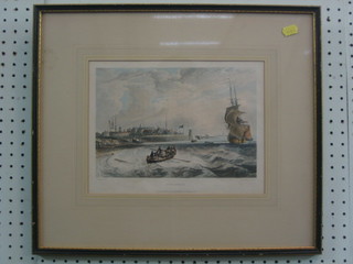 After S Owen, a 19th Century coloured print "Sheerness" 7" x 10"