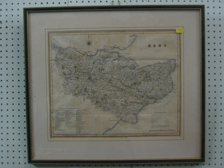 A Victorian G Virtue map of Kent 1829 12" x 16"