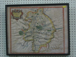 Robert Morden, a 18th Century map of Warwickshire, sold by Abel Swale Arunfham 14" x 18" some staining