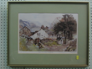 Judy Boyes, a coloured print "Wall End Farm" signed  9" x 14"