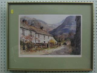 Judy Boyes, a coloured print "Seathwaite Farm" signed 9" x 14"