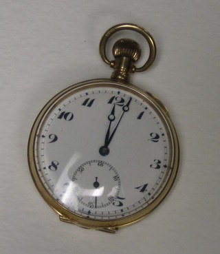 A gentleman's open faced pocket watch contained in a 9ct gold case