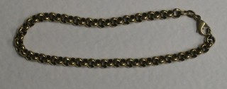 A modern gold belcher link bracelet 8"