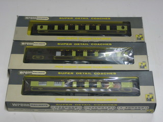 3 Wren Pullman carriages, car 73, 77 and Aries, boxed