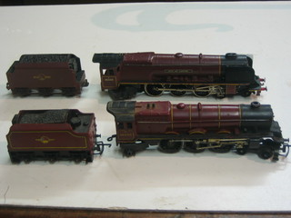 A Hornby OO gauge locomotive City of London and 1 other Princess Elizabeth in red British Railways livery
