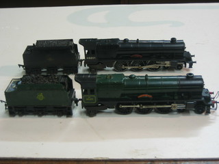 An O gauge locomotive Princess Elizabeth in black livery and 1 other Princess Victorian in green British Railway livery (2)