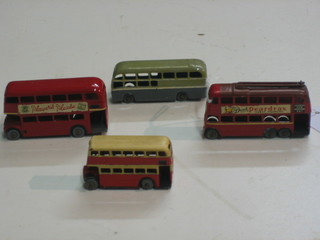 A Lesley No. 53 model trolley bus, do. no. 53 Bea Coach and a Lesley Route Master double decker bus and 1 other bus