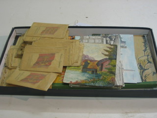 1 vol. "The Adventures of Mickey Mouse" together with a small collection of postcards and silk cigarette cards