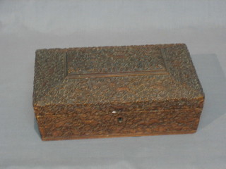 An Eastern rectangular trinket box with hinged lid 10"