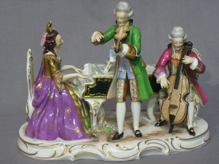 A late Dresden porcelain figure group - Musicians 12"
