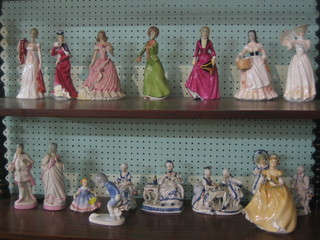17 various pottery figures