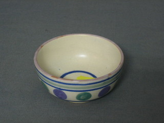 An Adams Slater pottery bowl, the base with impressed mark and floral decoration, 3"