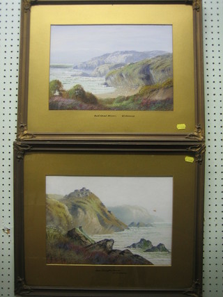 W Johnson, a pair of watercolour "Near Paignton Devon and Bolthead Devon" 10" x 14"