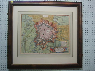 A copper engraving after Tindale "Plan of Bethune" 15" x 19" with old Church Galleries label