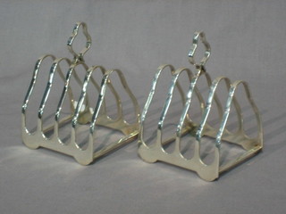 A pair of silver plated 5 bar toast racks
