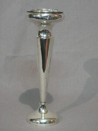 A silver specimen vase of waisted form, Chester 1923, 8 1/2"