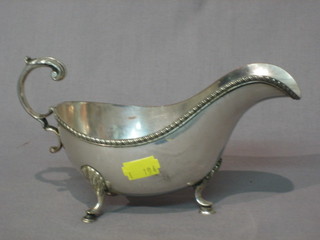 A large Georgian style silver plated sauce boat