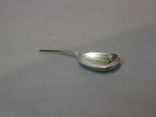 A George IV silver caddy spoon with bright cut decoration and bowl London 1829