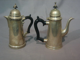 A Queen Anne style silver plated coffee pot and a do. hotwater jug