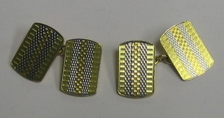 A pair of gentleman's 18ct  3 colour gold cufflinks