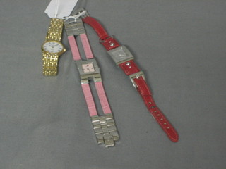 A lady's Christian  Dior wristwatch, a lady's Hilfiger wristwatch and a lady's Raymond Weil wristwatch (3)