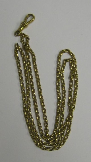 A gilt metal belcher link chain 13"