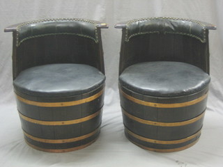 A pair of coopered tub chairs