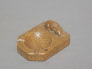 An oak Mouseman ashtray, the reverse marked Thompson Kilburn Yorkshire 1972 3"