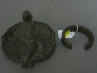 A bronze bangle and a bronze ashtray marked Congo 6"