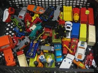 A collection of Match Box toy cars
