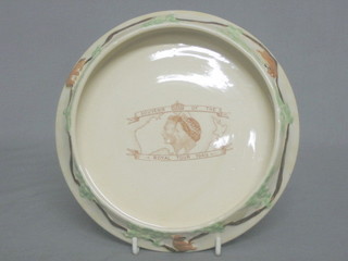 A childs Brentleigh pottery feeding bowl to commemorate the 1949 tour of Australia and New Zealand by George VI (some crazing) 8"