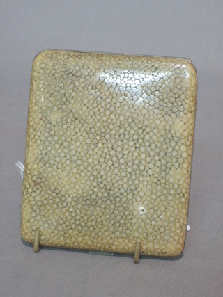 An Art Deco silver and shagreen cigarette case, London 1922 3 1/2" (some damage to the sides)