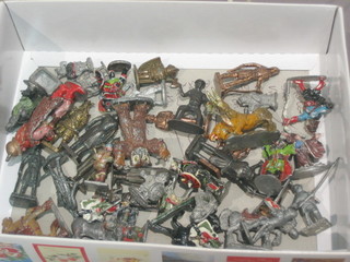 A collection of various lead figures