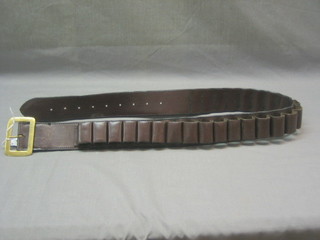 A leather cartridge belt